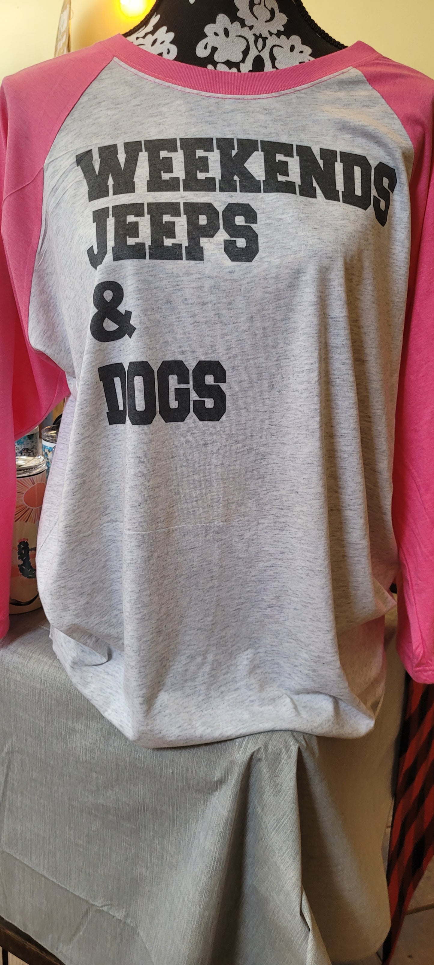 Weekend Jeeps and dogs Baseball TSHIRT