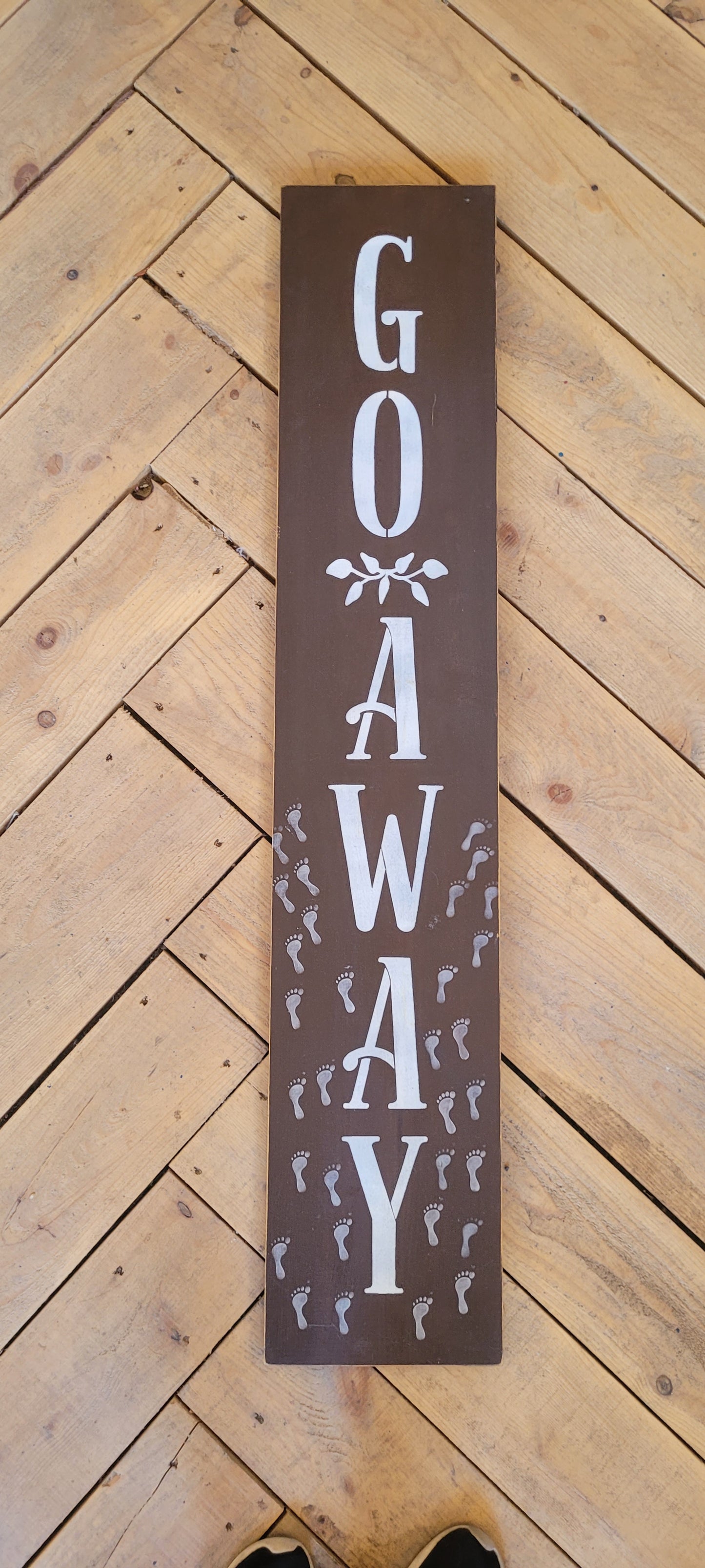 2 P's in a Pod Go Away sign