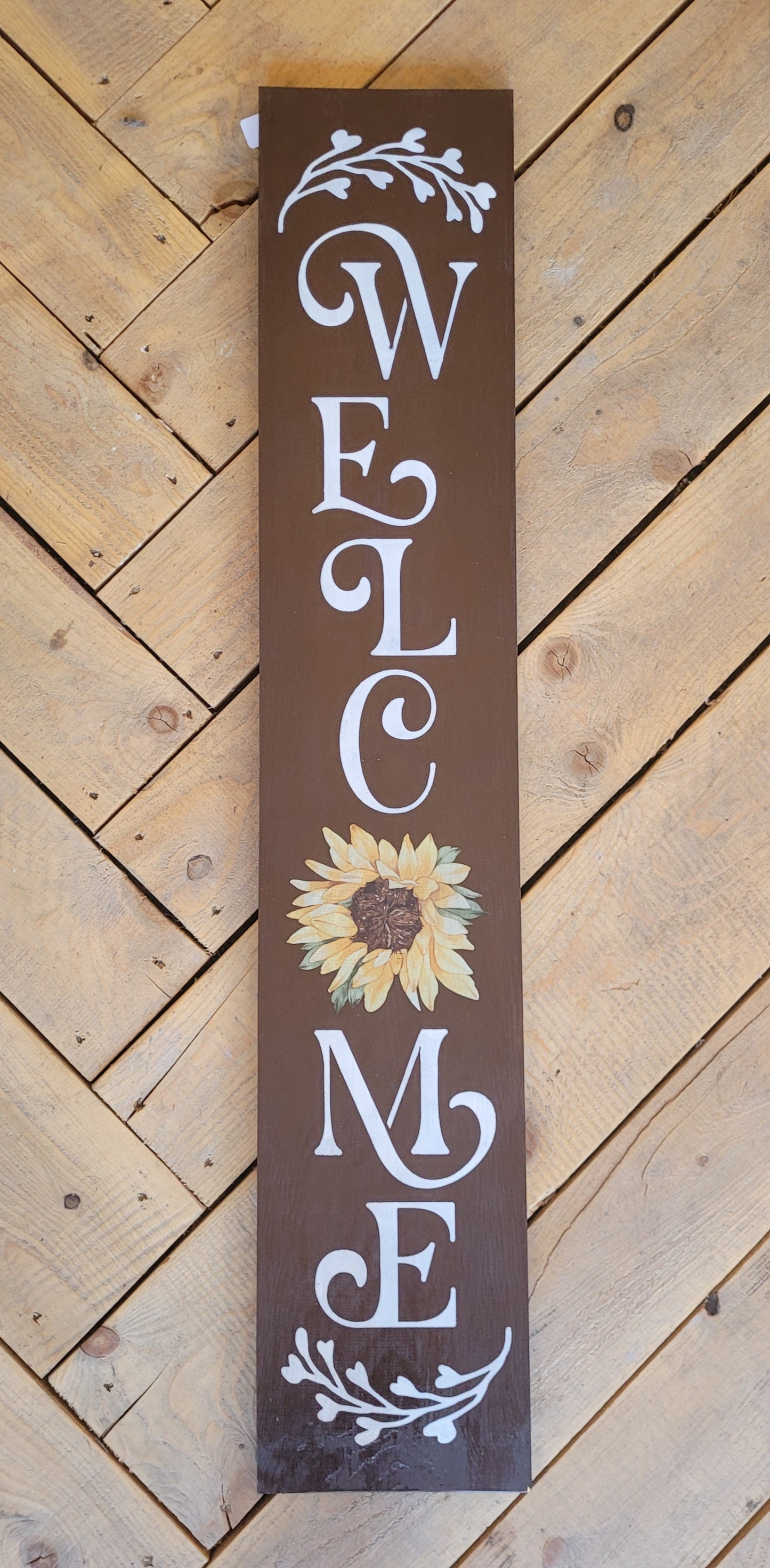 2 P's in a Pod Welcome Sunflower sign