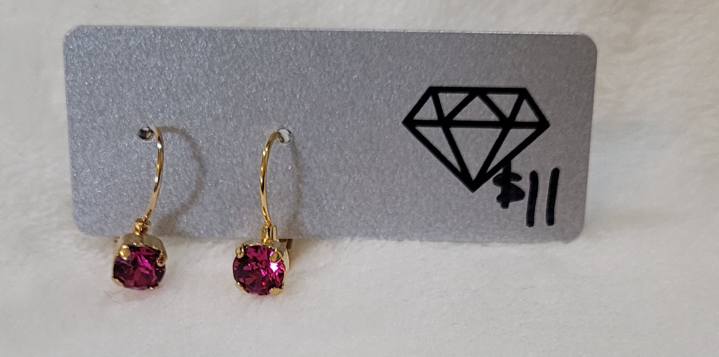 Mini Essential Drop Earring Hot Pink