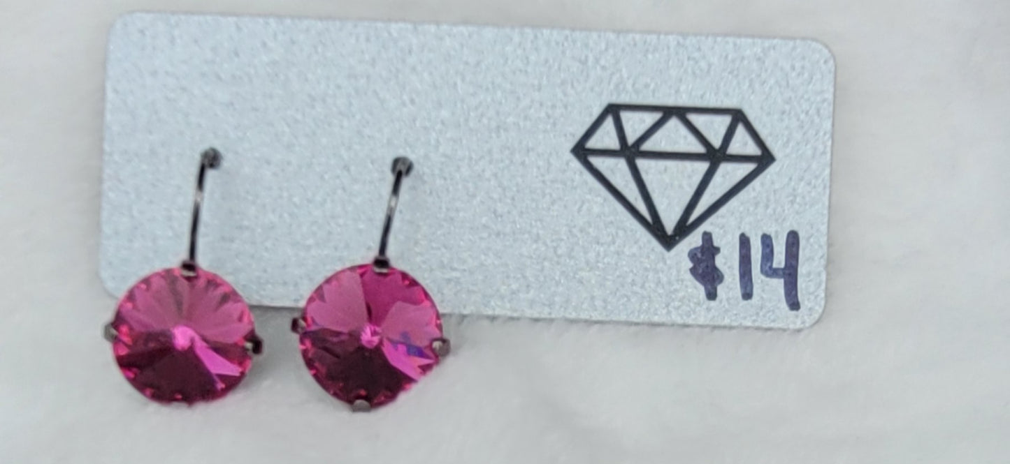Classic Drop Earring Magenta