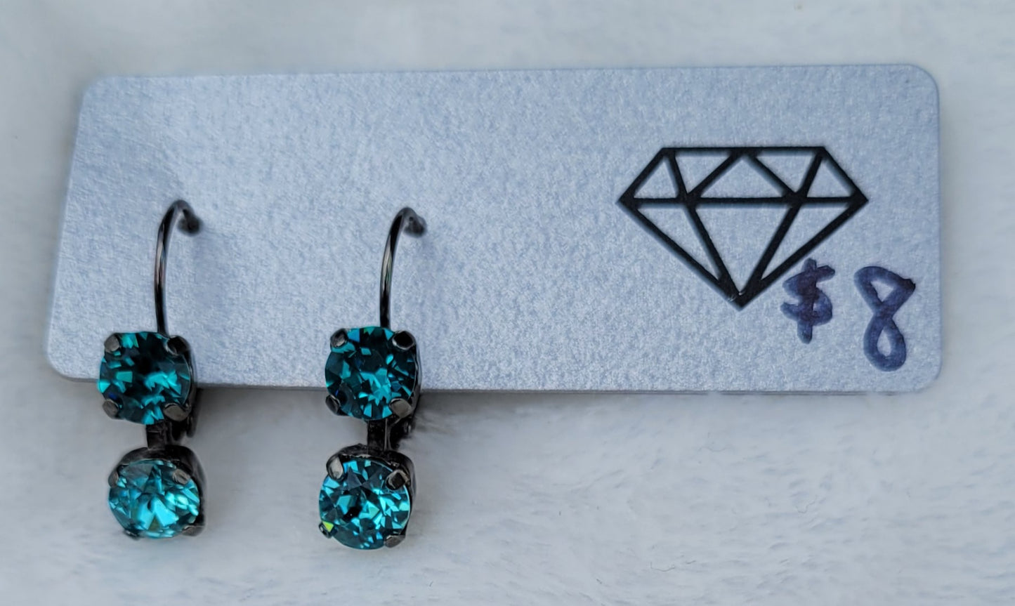 Mini Essential Double Drop Earrings Blues