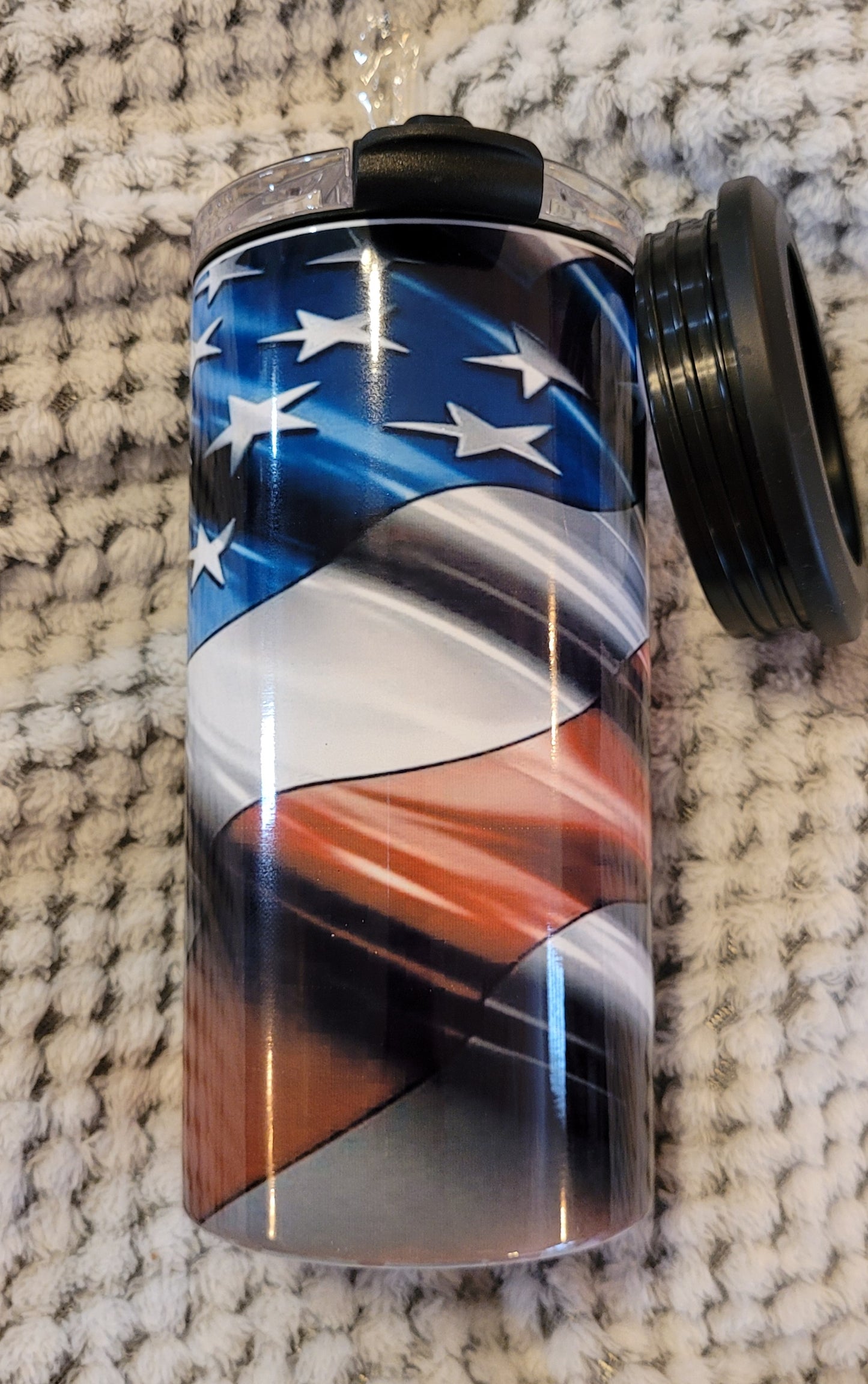 American Flag 4 in 1 can Cooler Tumbler