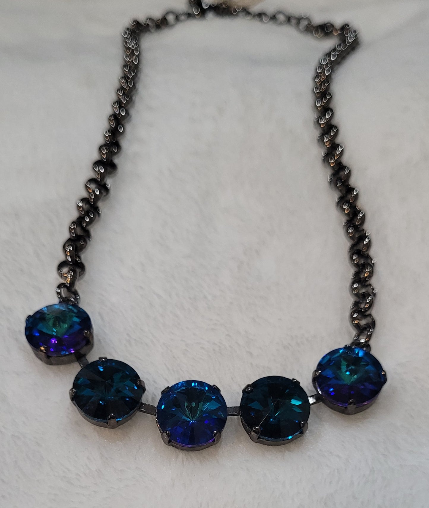 Classic 4 Stone Necklace Blue