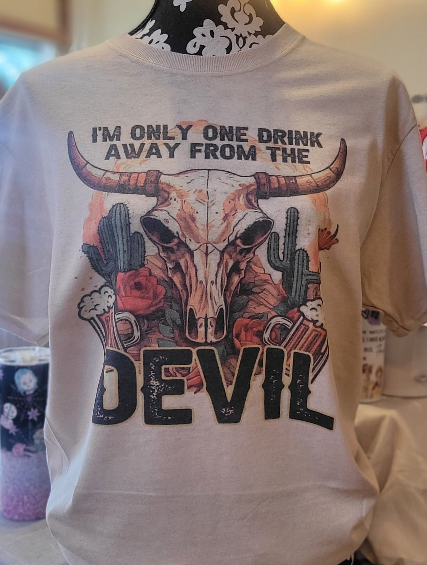 I'm only one drink Tshirt- Sandstone