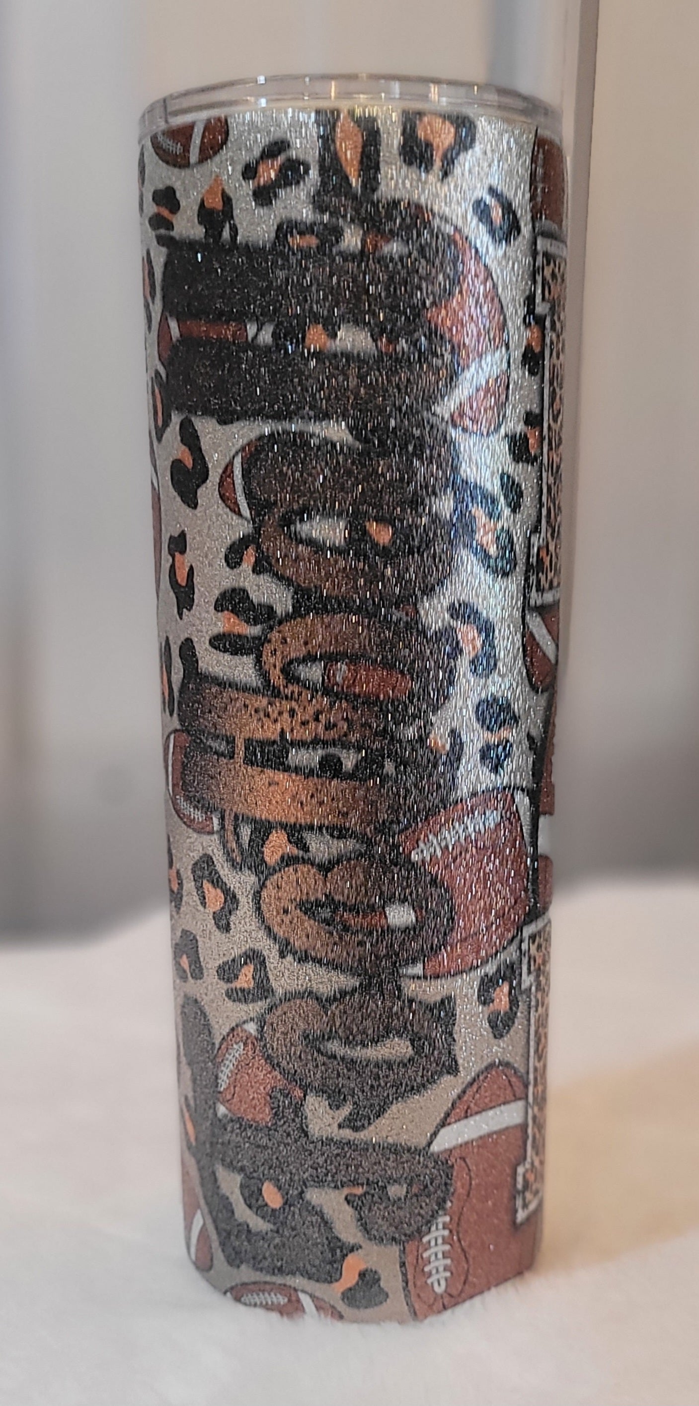 Football Mom Glitter Tumbler 20 oz.
