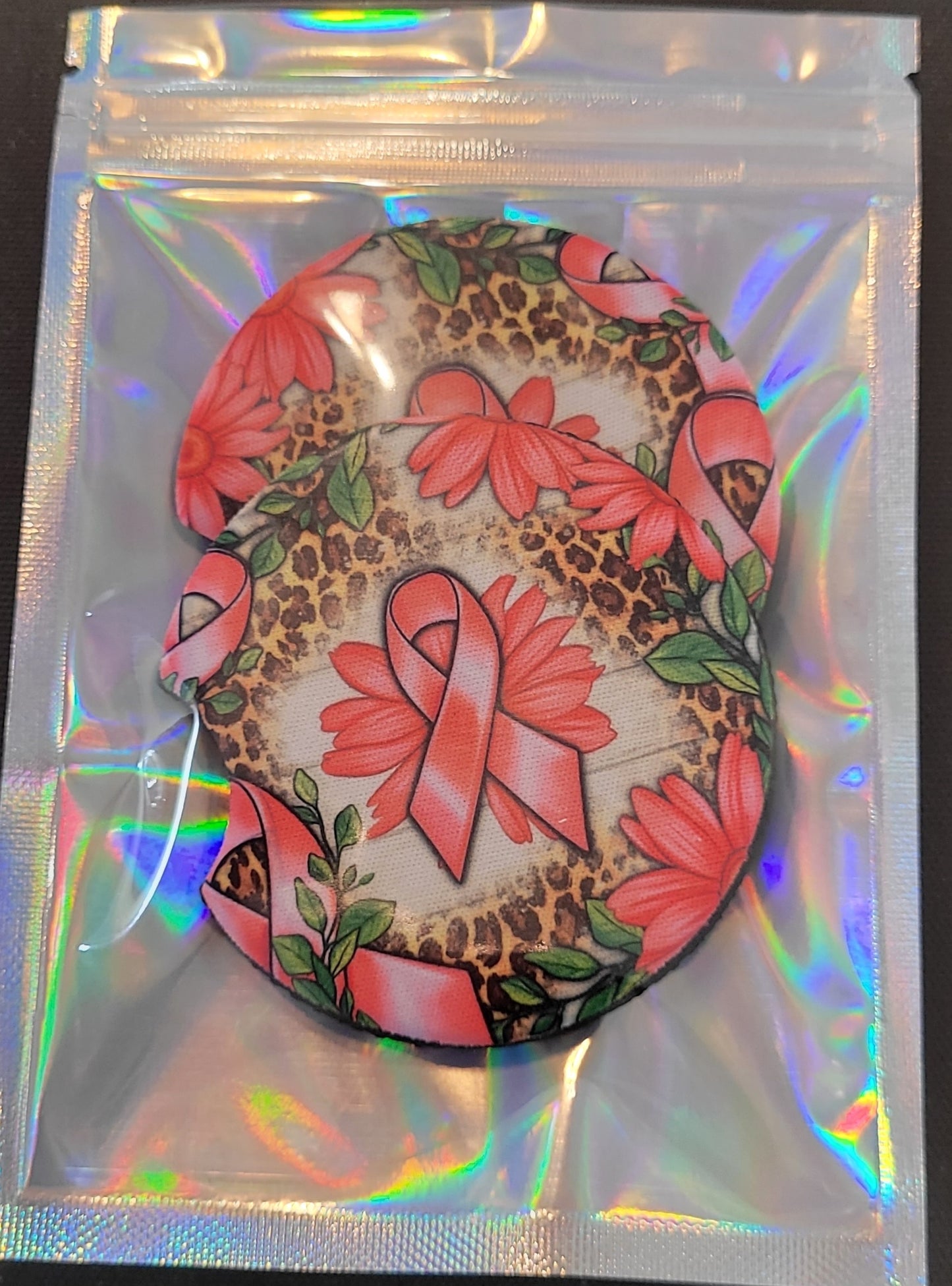 Breast Cancer Awareness Car Coaster