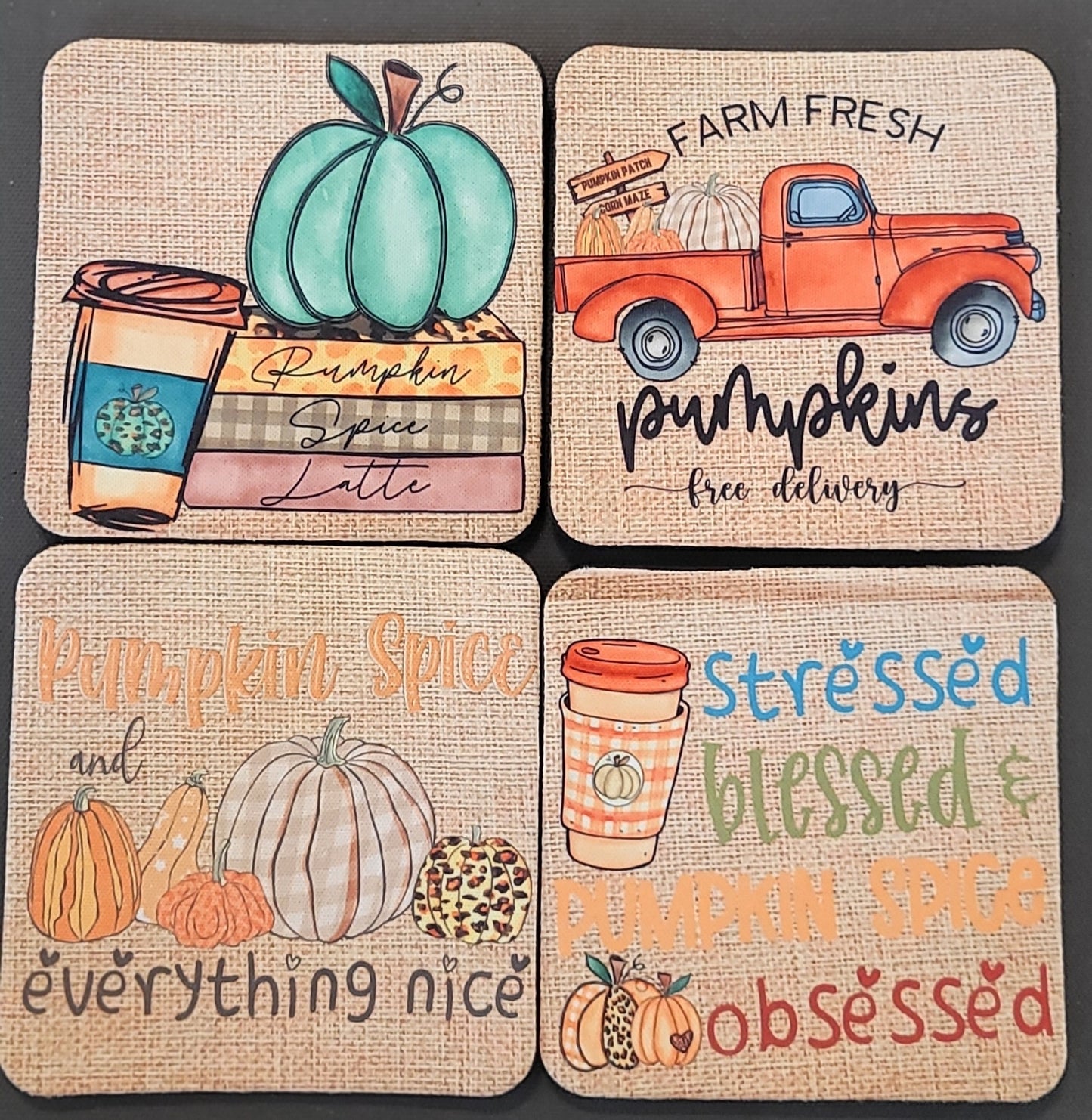 Fall Living Room coaster set of 4