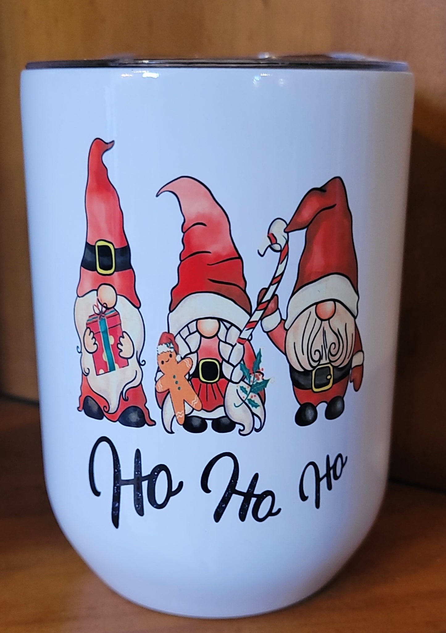 Ho Ho Ho Gnome Wine Tumbler 12 oz.