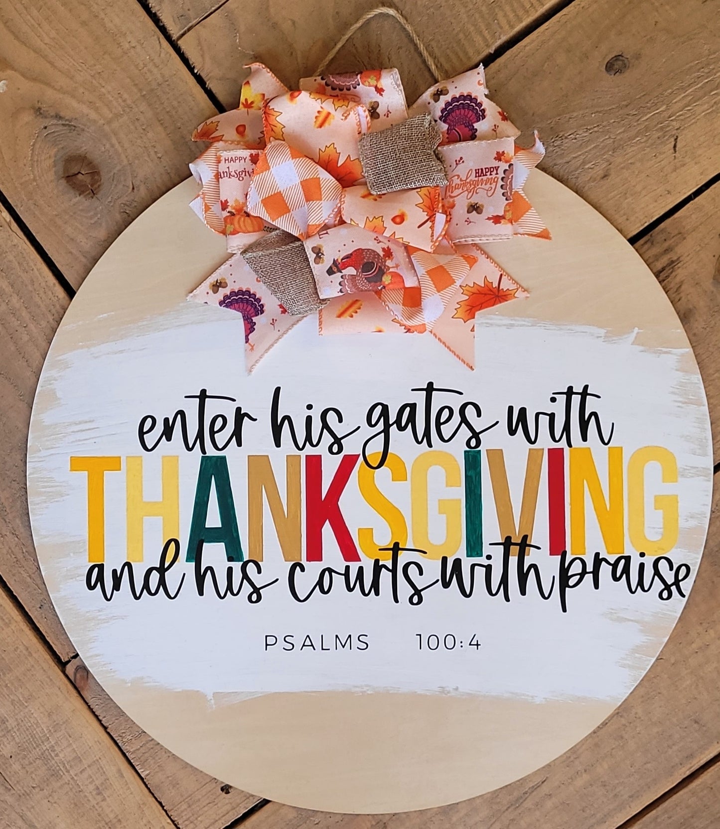 Kay Wills Designs Enter His Gates Thanksgiving 18' Door Hanger