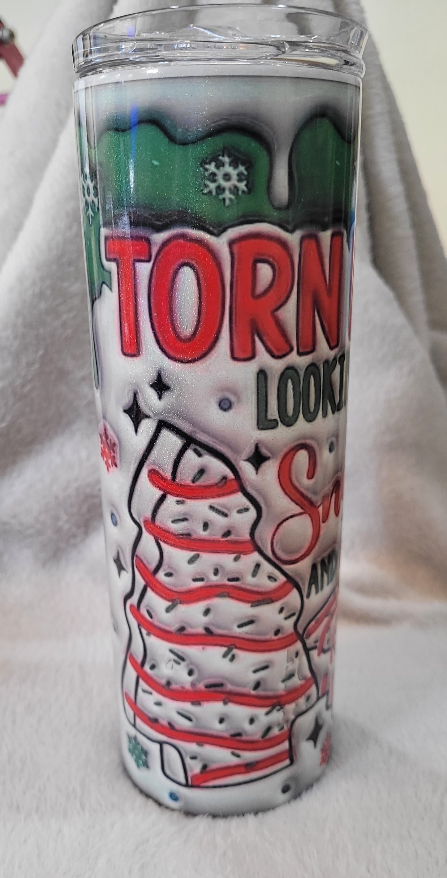 Torn Between Lookin Like a Snack 20oz Halographic Tumbler