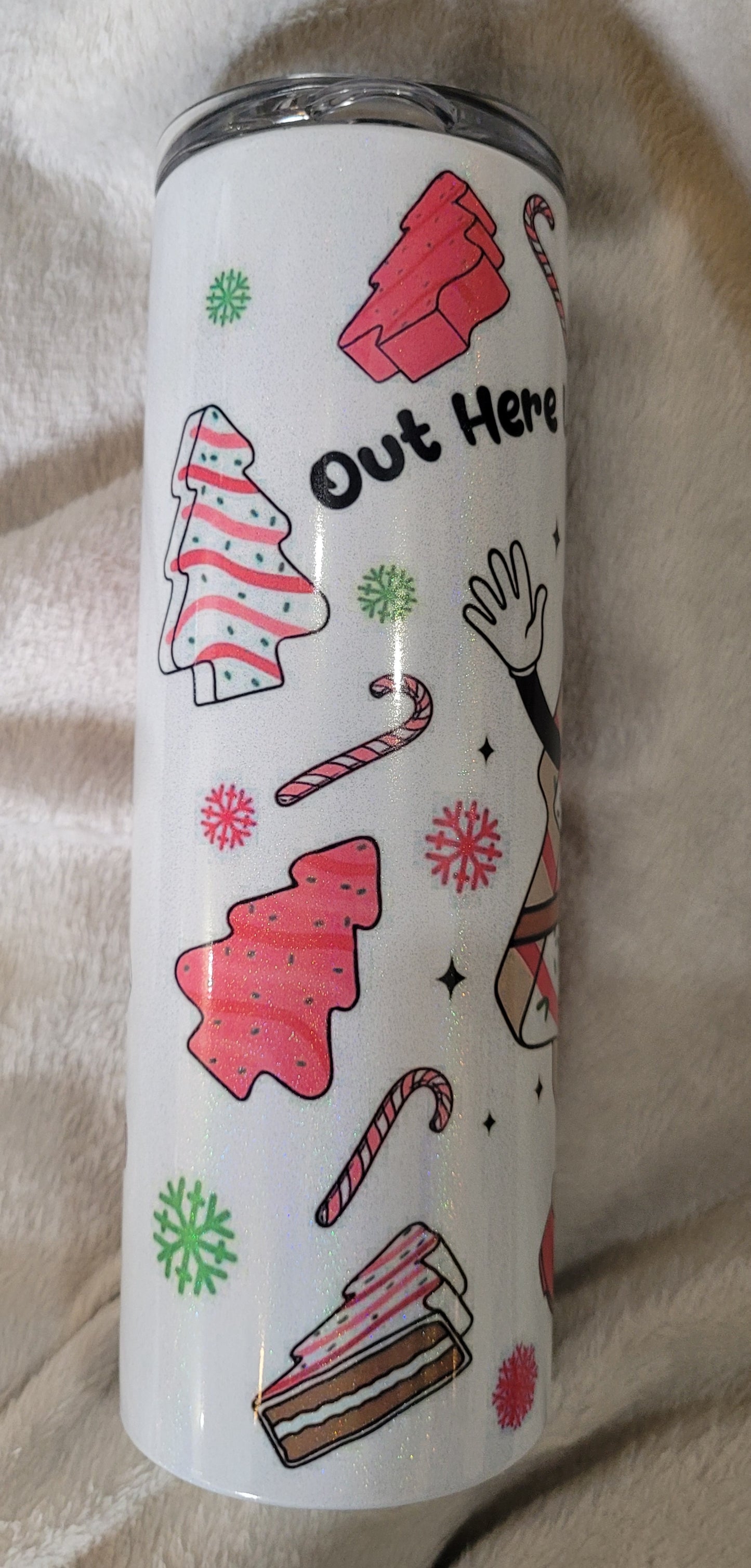 Pink Christmas Tree Holographic 20oz Tumbler