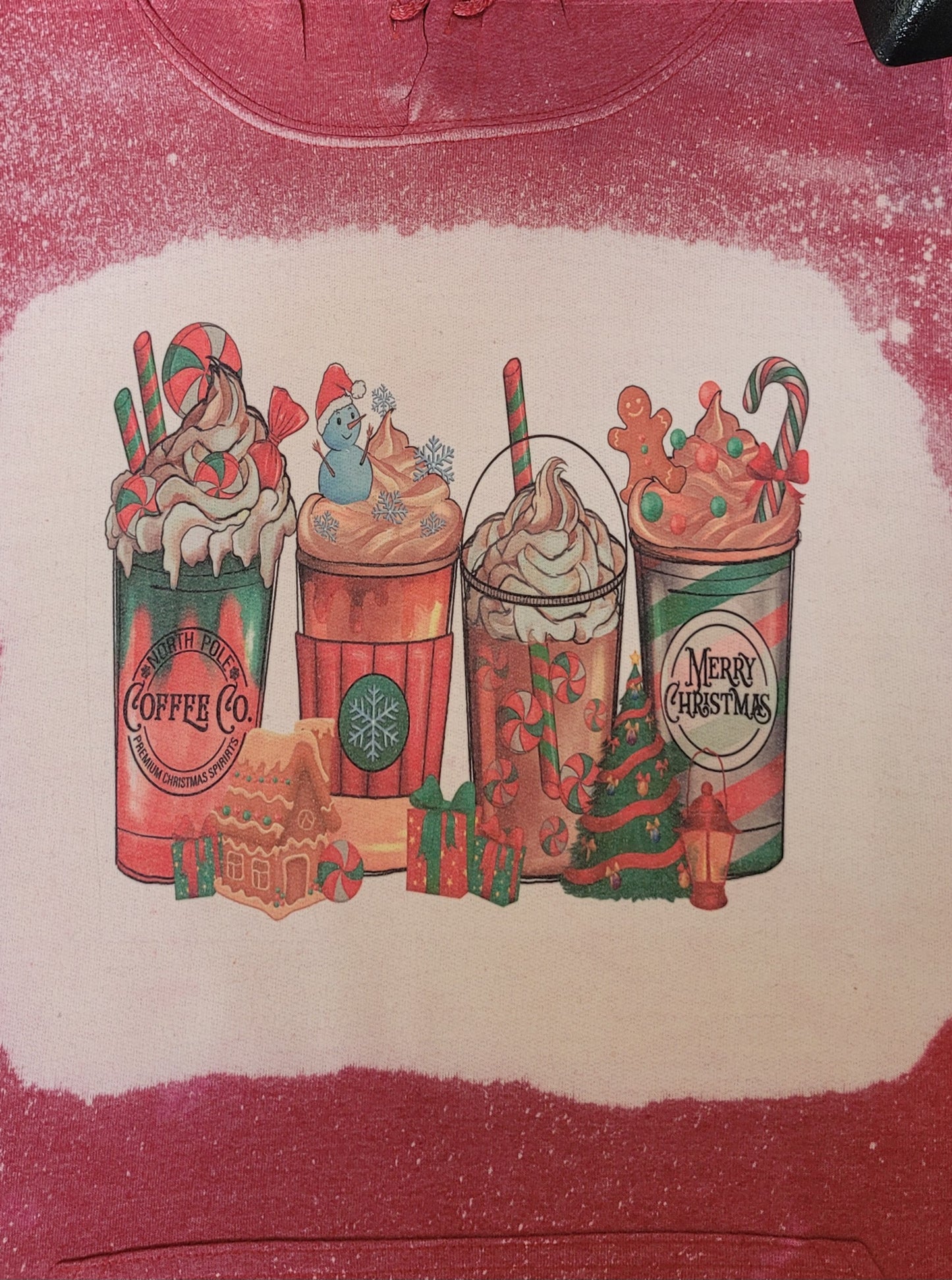 Christmas Coffee Bleached Hoodie
