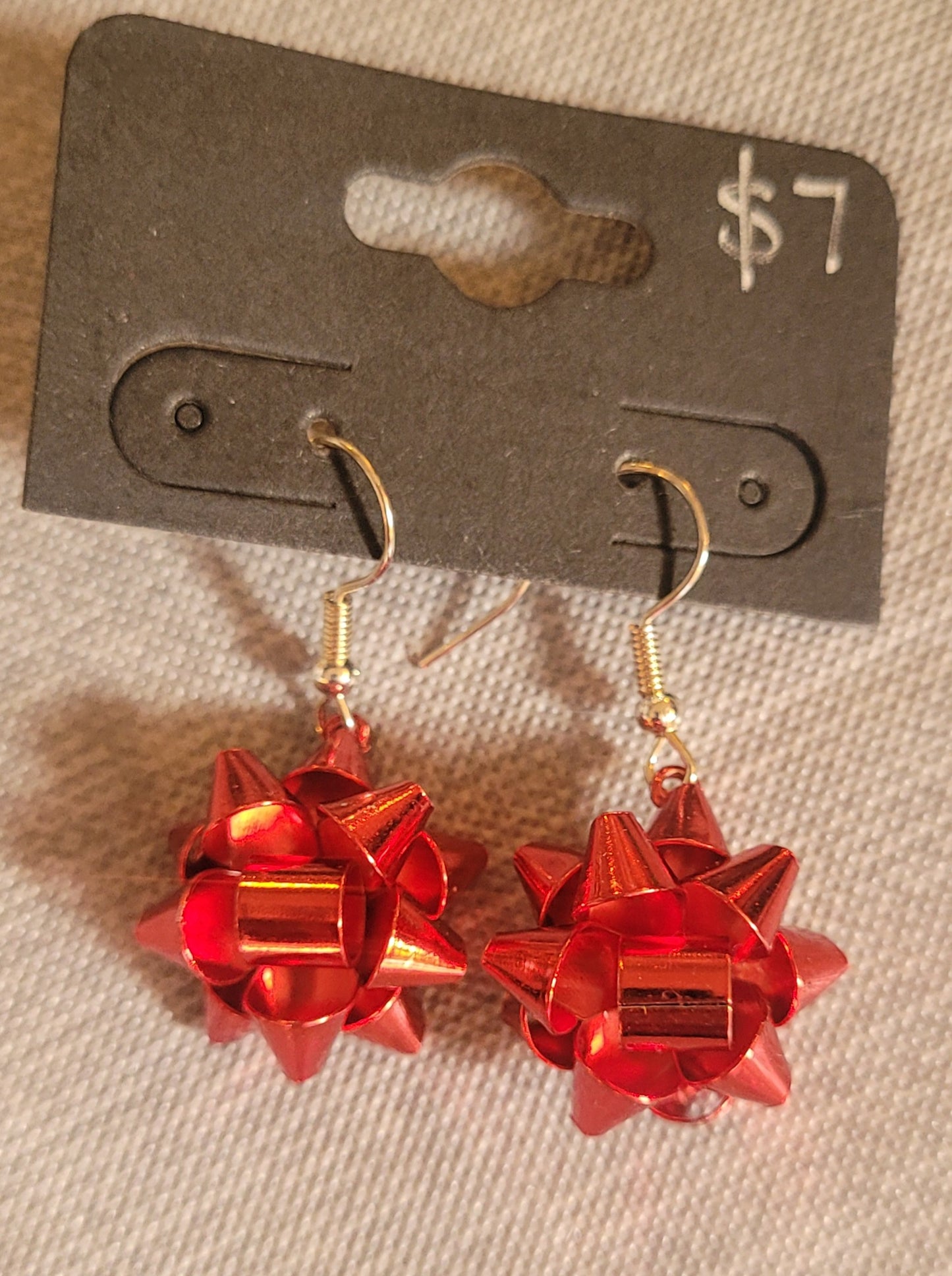 Red Ribbon Earrings