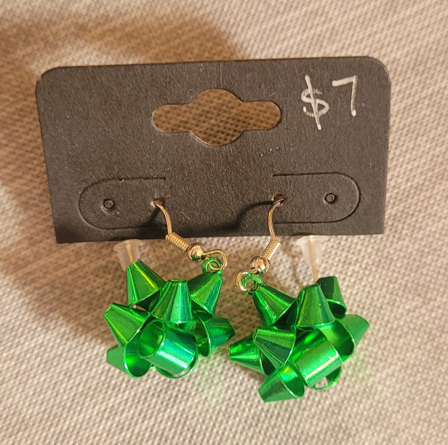 Green Ribbon Earrings