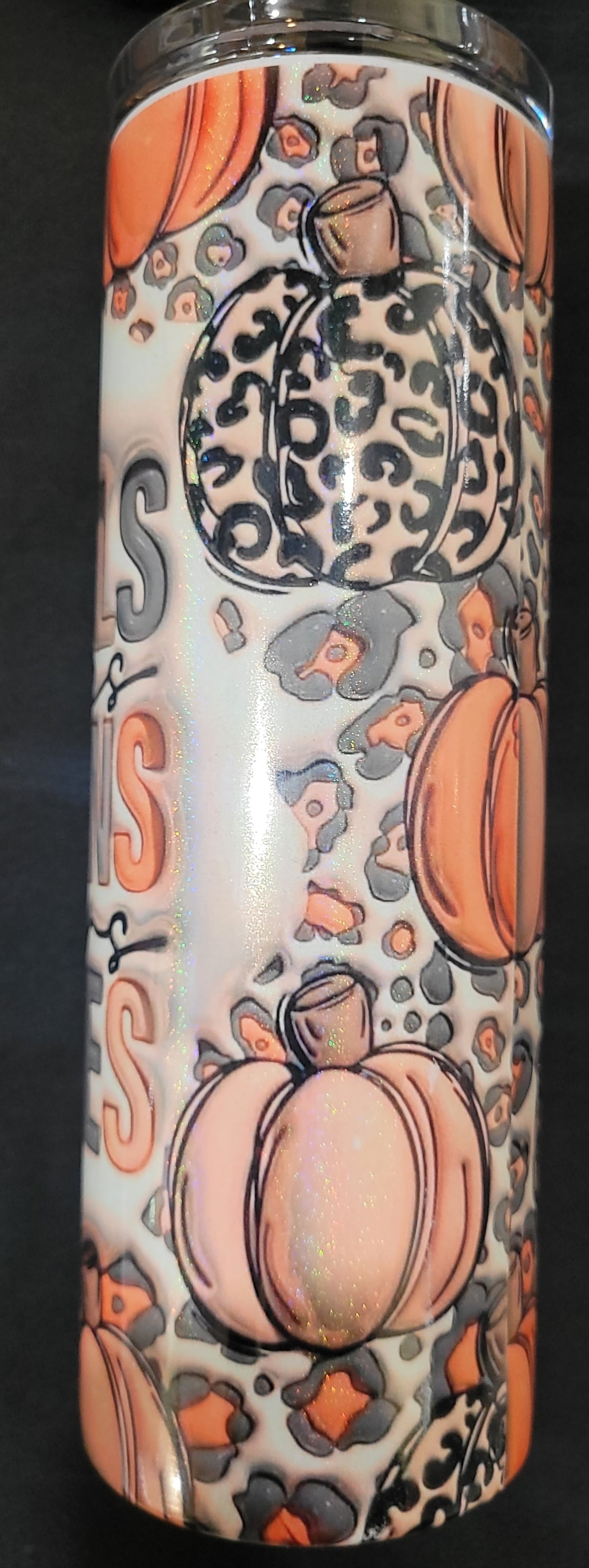 Flannels, hayrides, pumpkins 20 oz Holographic Tumbler