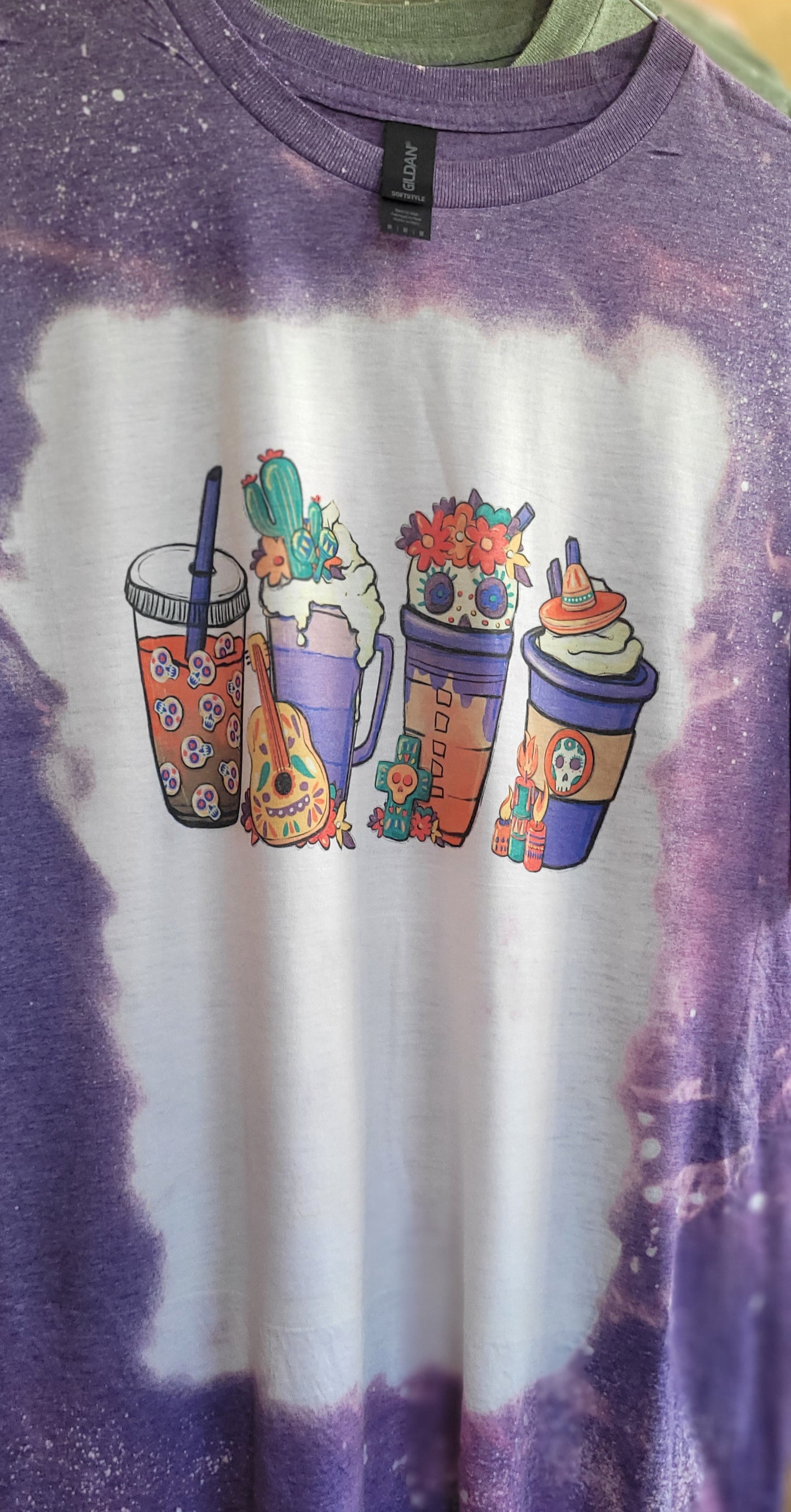 Halloween Coffee Bleached Tshirt