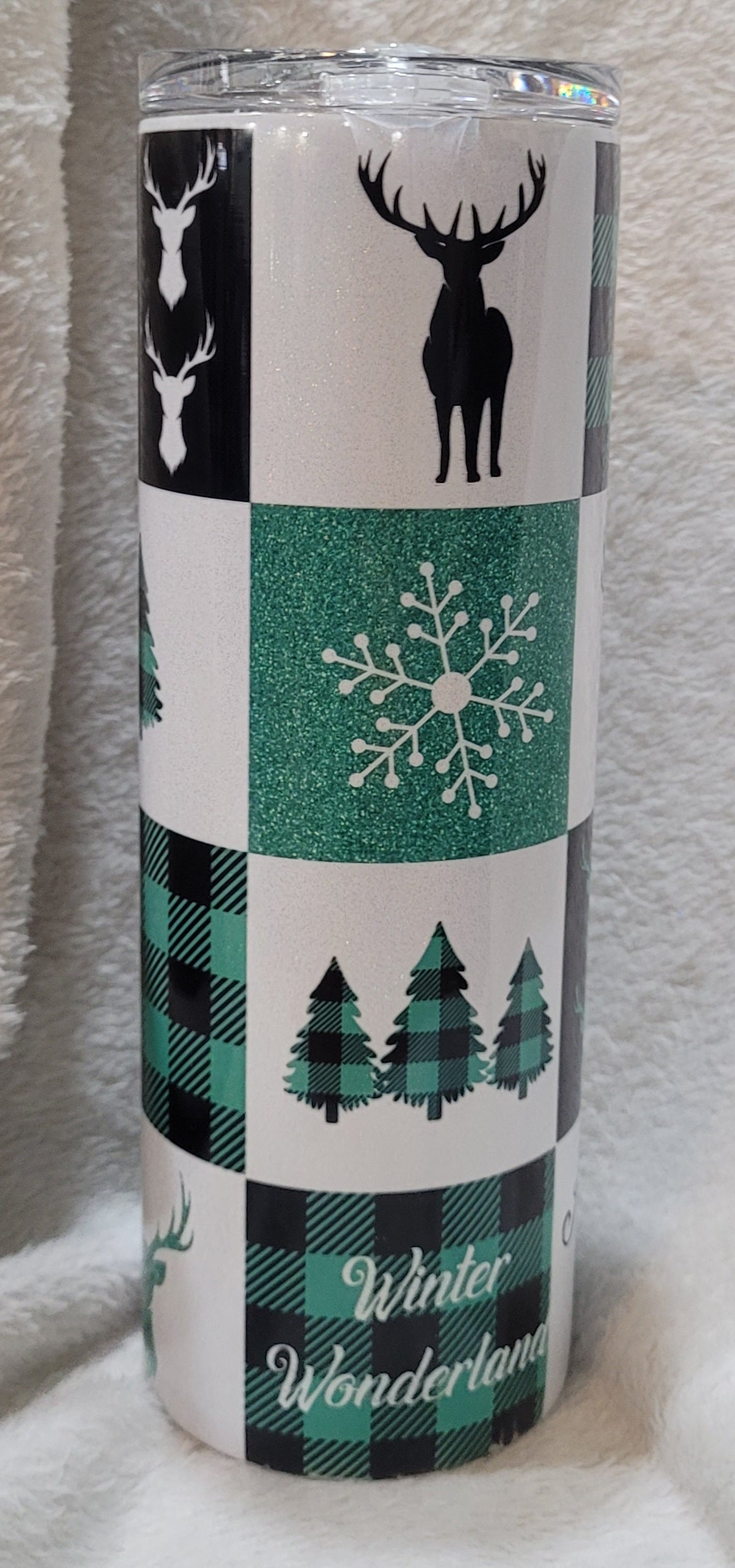 Green Buffalo Plaid Christmas Tumbler