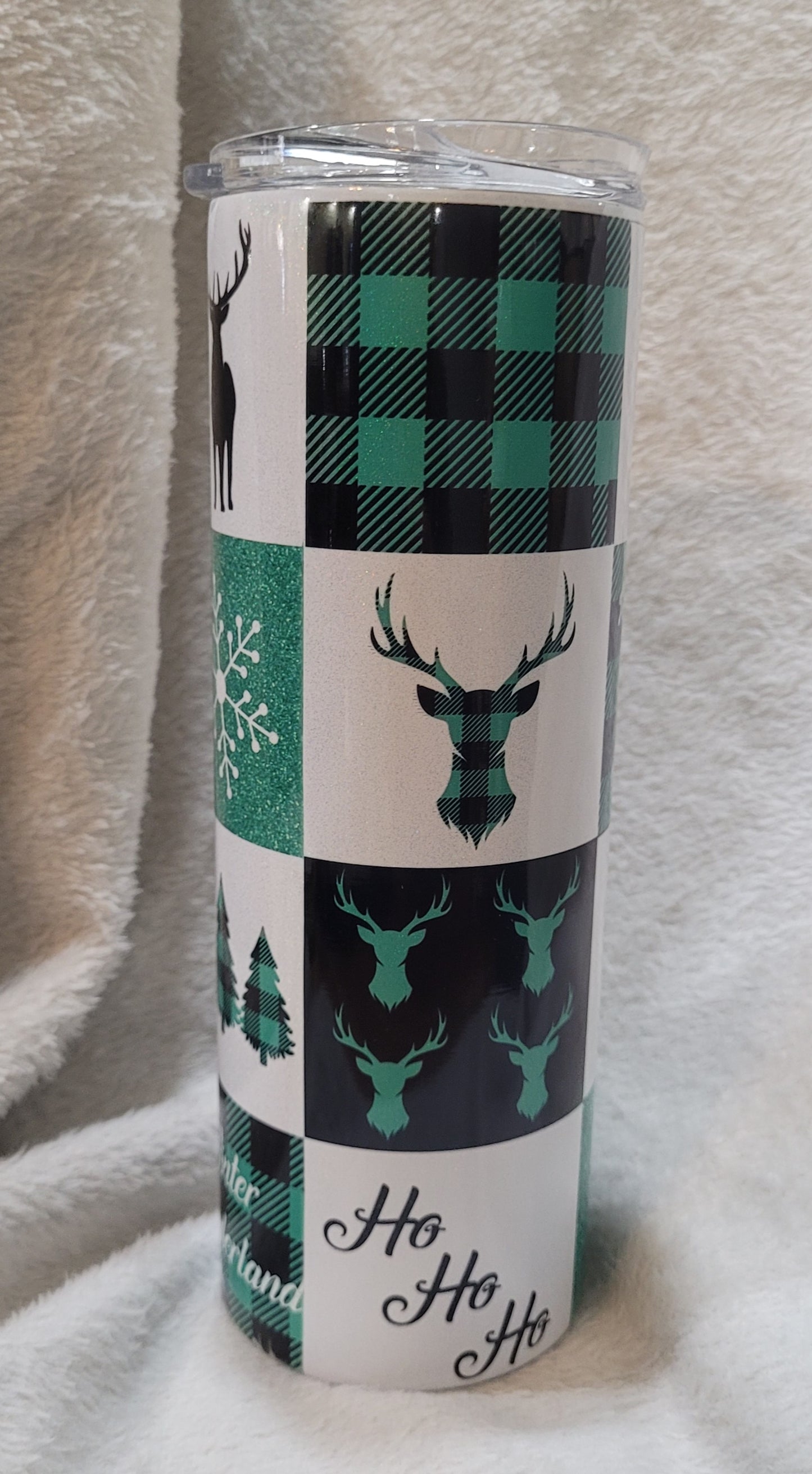 Green Buffalo Plaid Christmas Tumbler