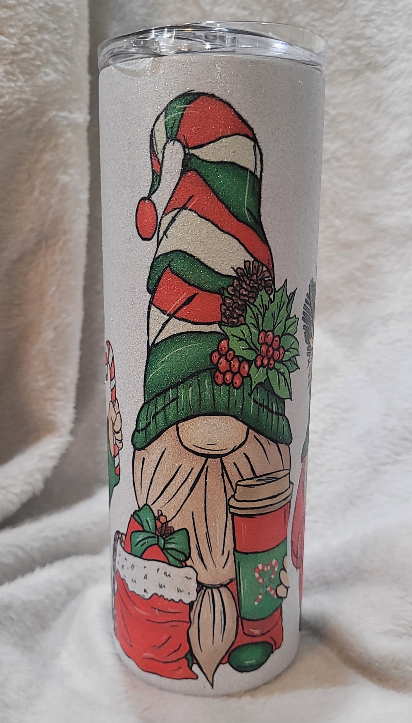 Glitter Christmas Gnome Tumbler