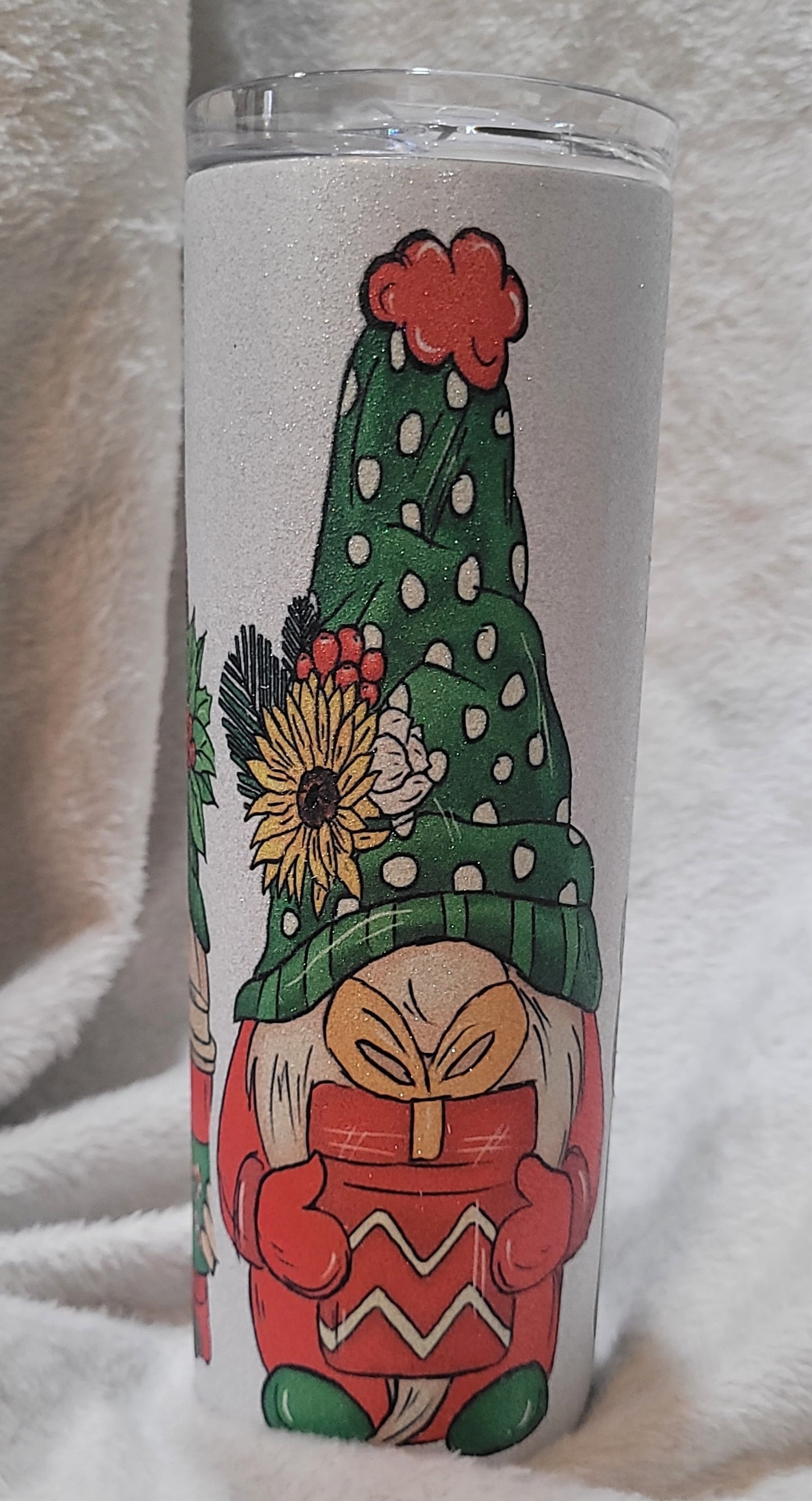 Glitter Christmas Gnome Tumbler