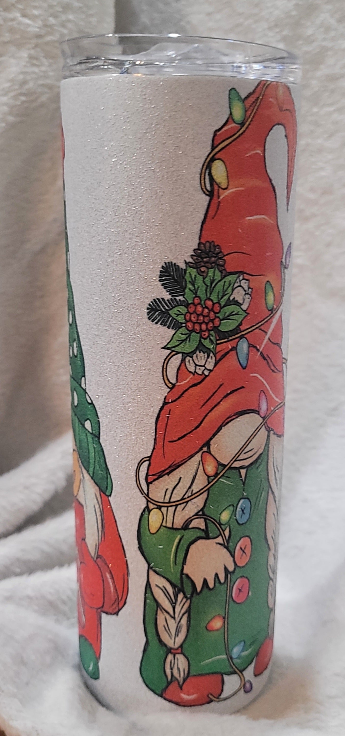 Glitter Christmas Gnome Tumbler