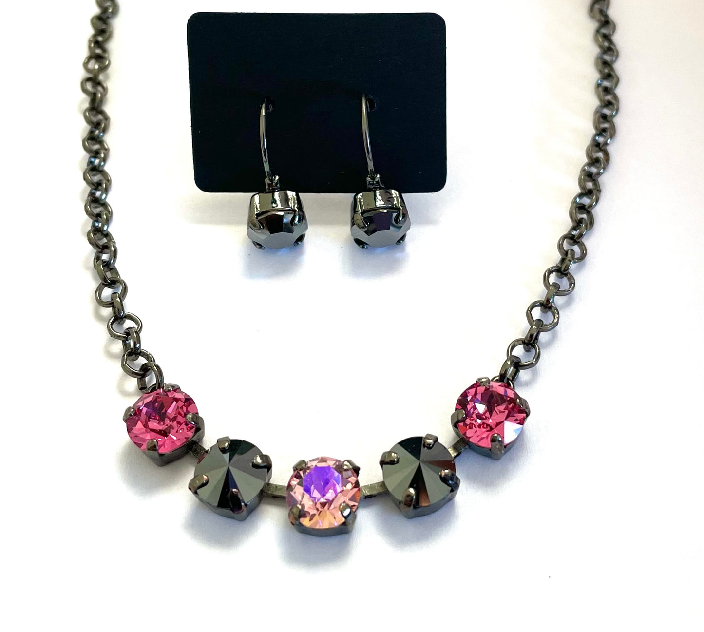 Beyond the Crystal. 8mm Centerpiece Necklace. 8mm Earrings