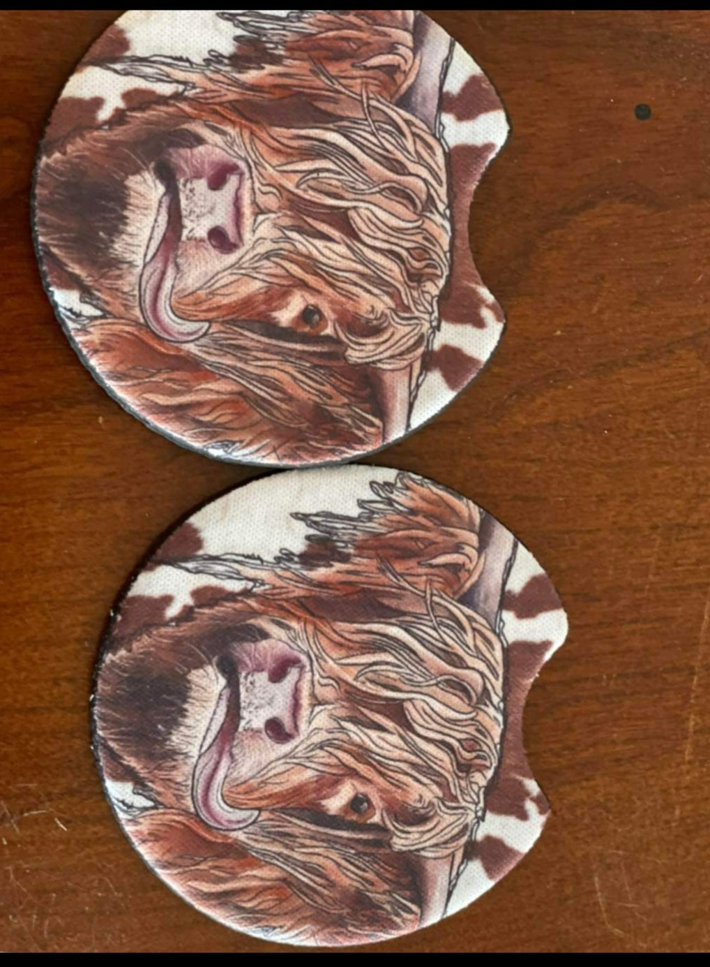 Highland Cow car coaster