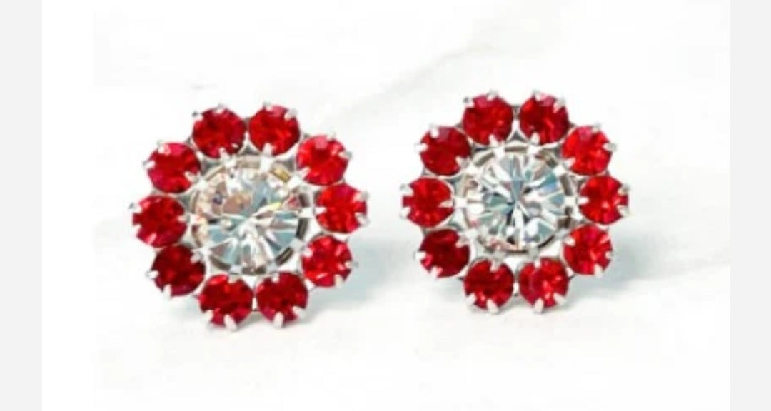 Red Sparkle Stud Earrings