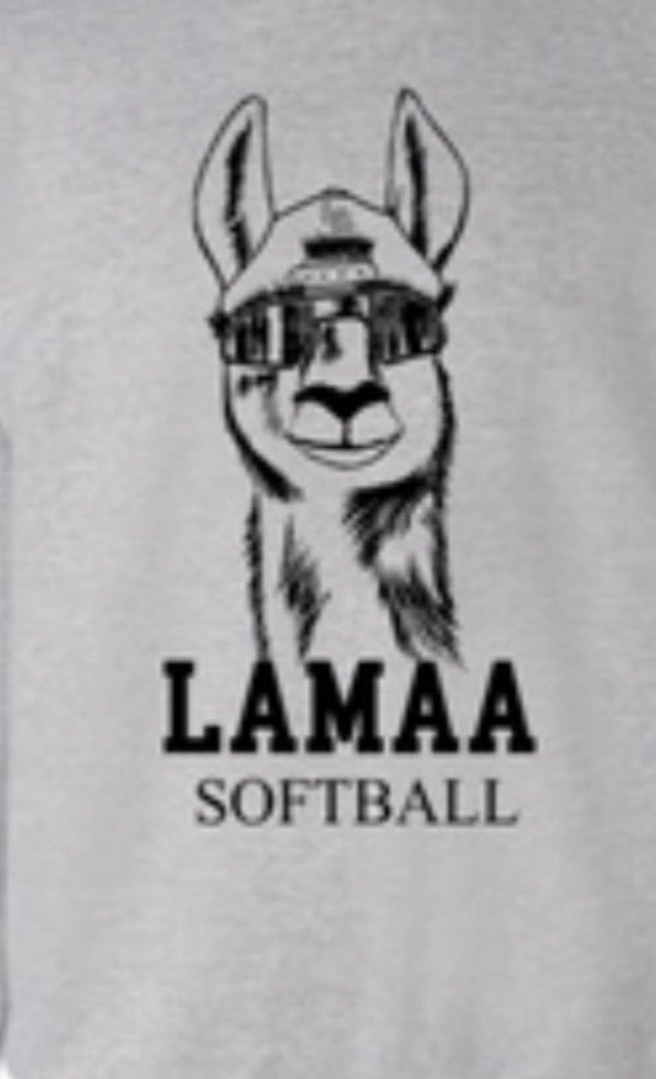 Adult Hoodie Steel Grey New Lama design Softball