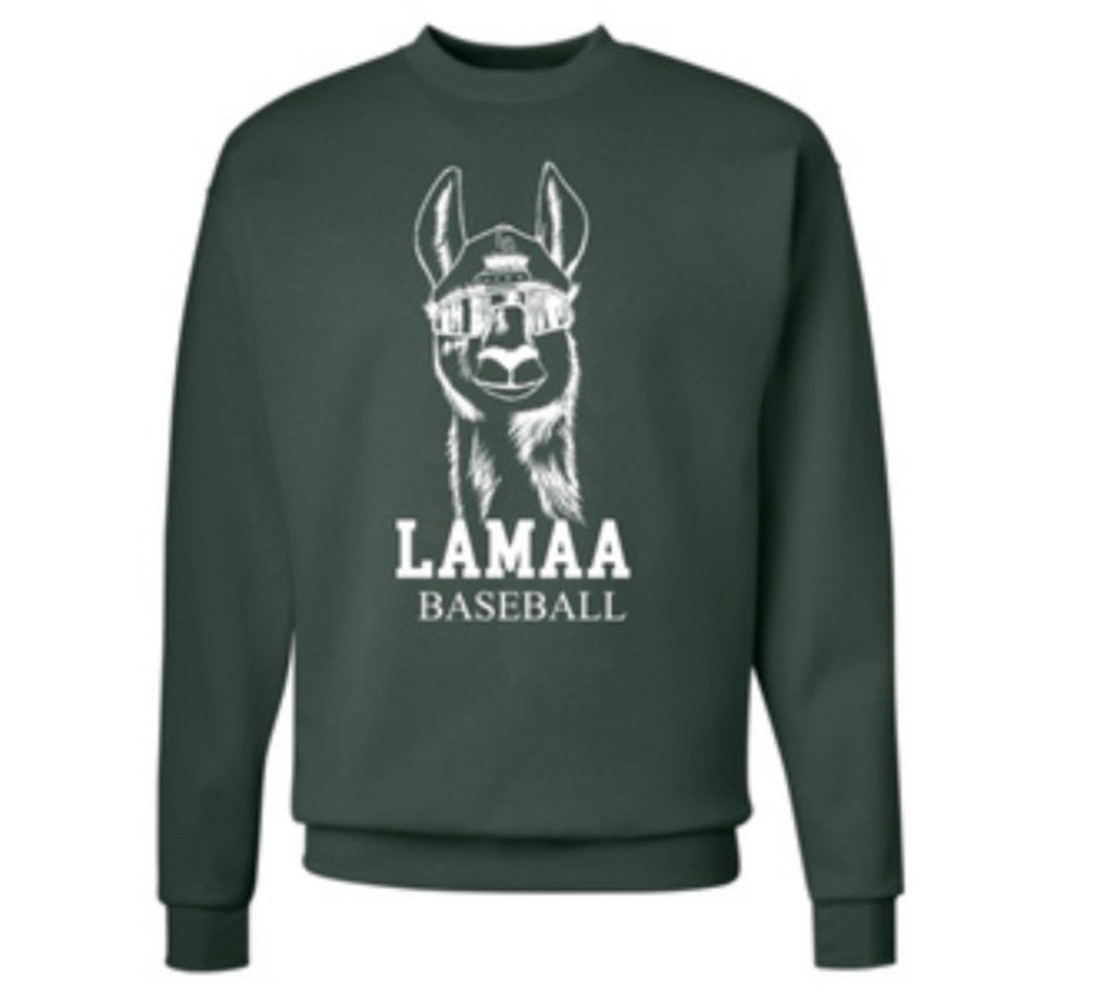 Adult Forest Green Long Sleeve New Lama Design Baseball