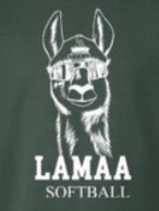 Adult Forest green Hoodie with New lama softball