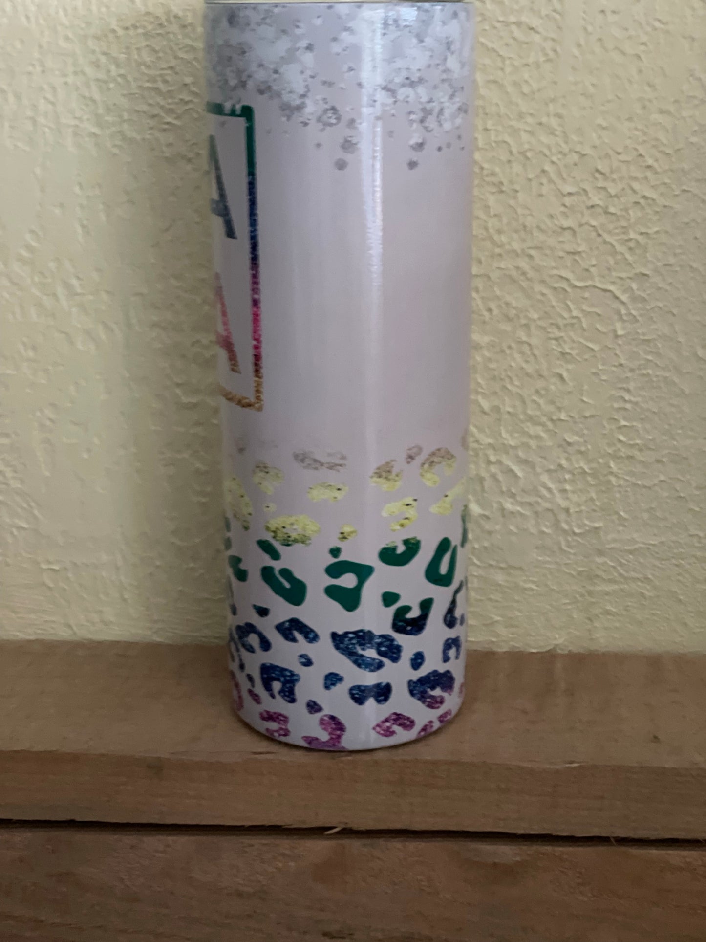 MAMA leopard Print 20 ounce tumbler- comes with 2 lids