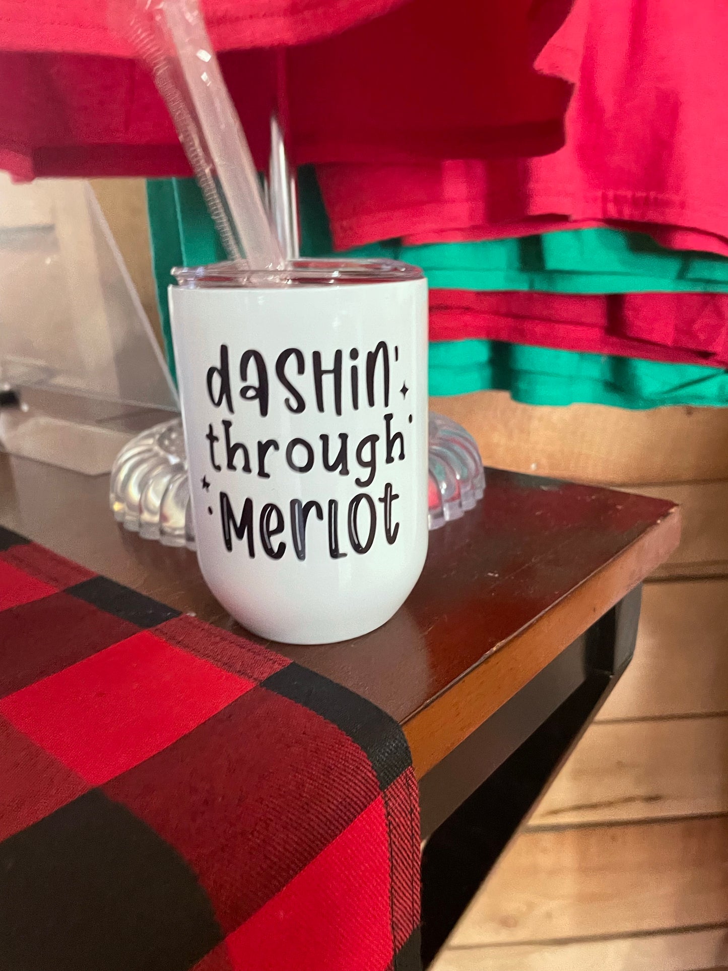Dashin through Merlot 12 ounce tumbler