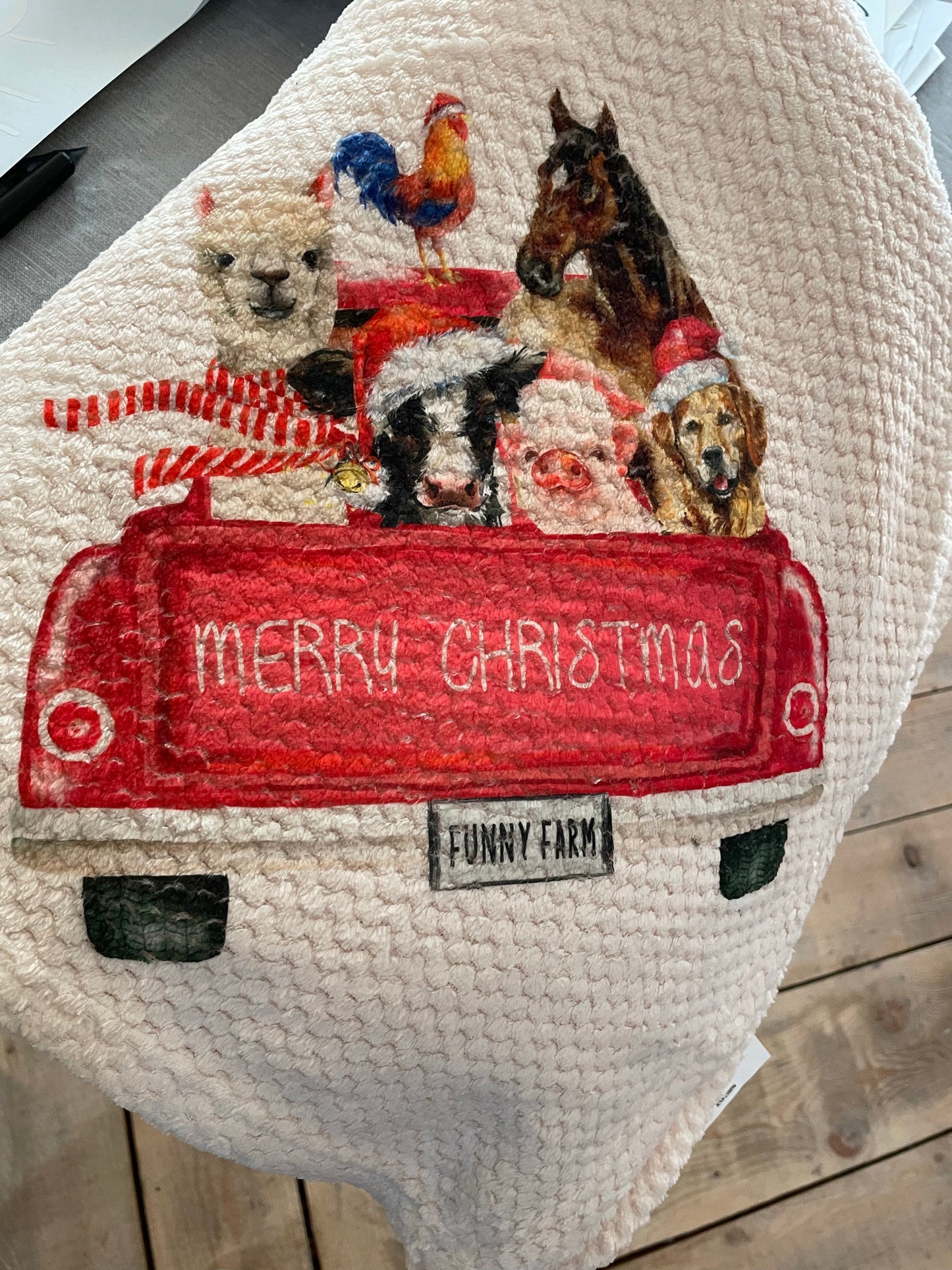 Merry Christmas Red Truck with our Favorite Animals