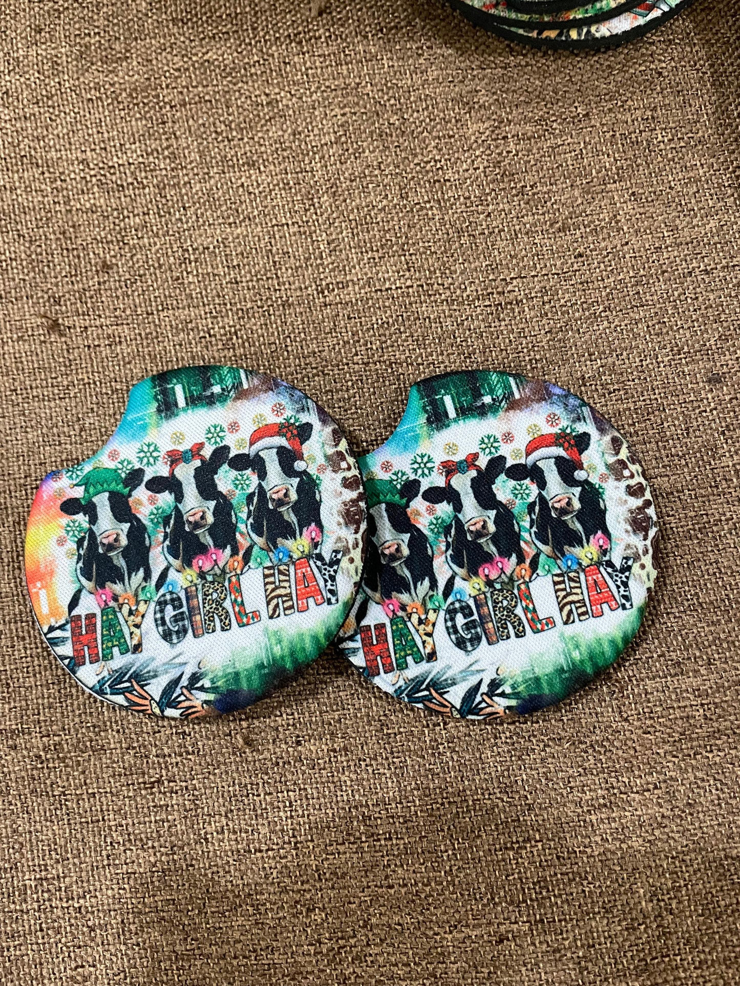 Car coasters pack of 2 Christmas Edition