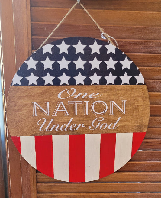 Kay Wills Designs One nation under God 12' sign