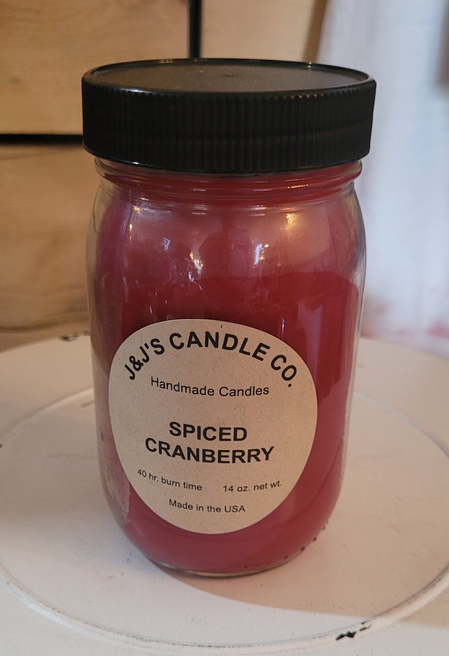 J& J's Candle Co. Spiced Cranberry