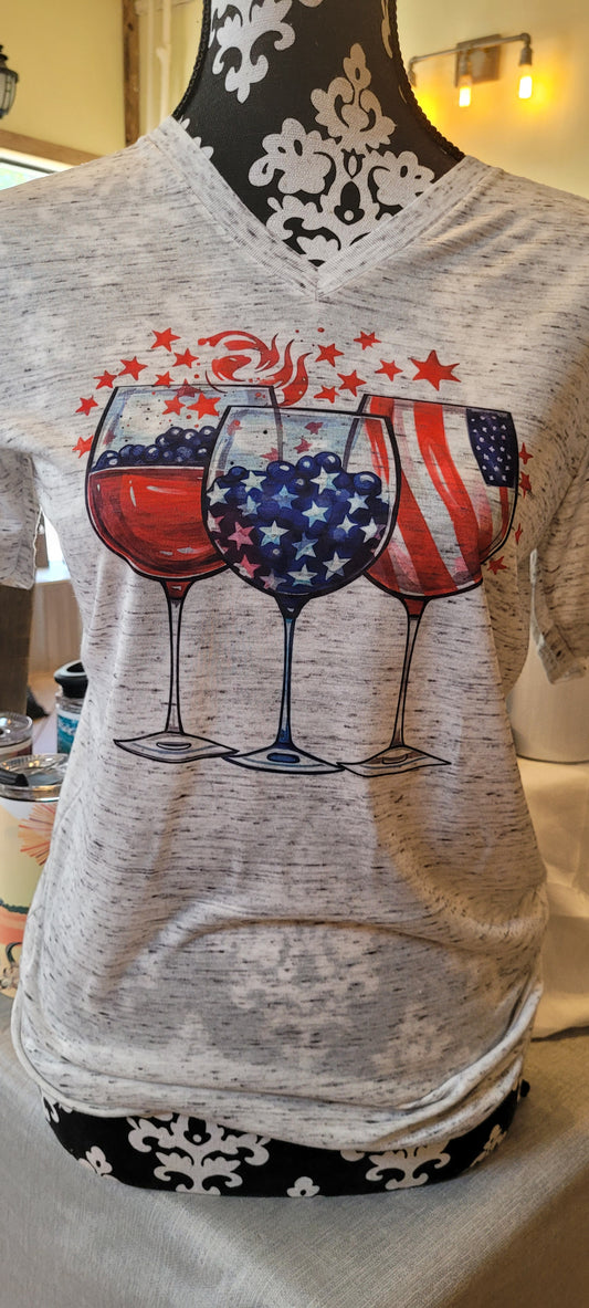 Patriotic Wine design4 Vneck TSHIRT