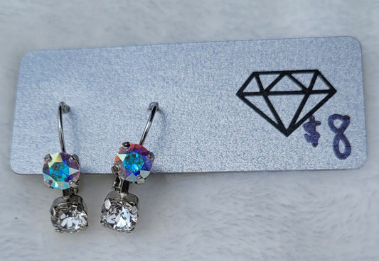 Essential Double Drop Earring Blue Clear
