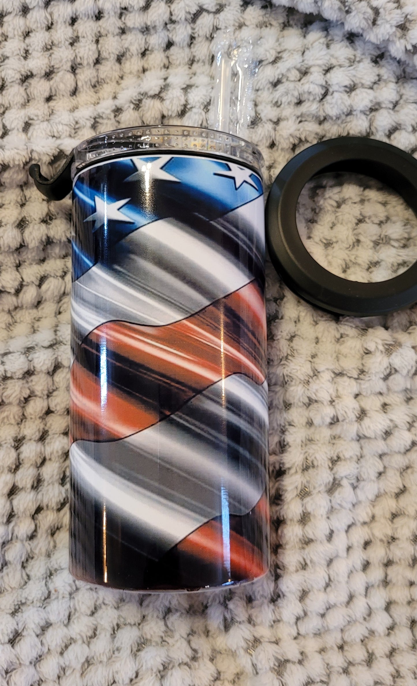 American Flag 4 in 1 can Cooler Tumbler