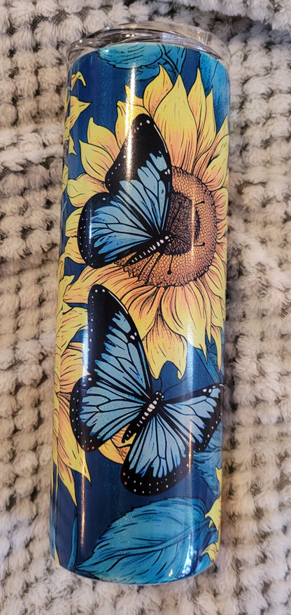 Sunflower Butterfly Tumbler