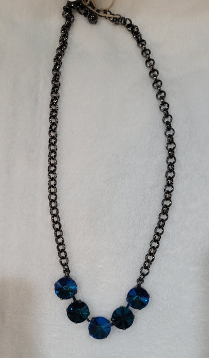 Classic 4 Stone Necklace Blue