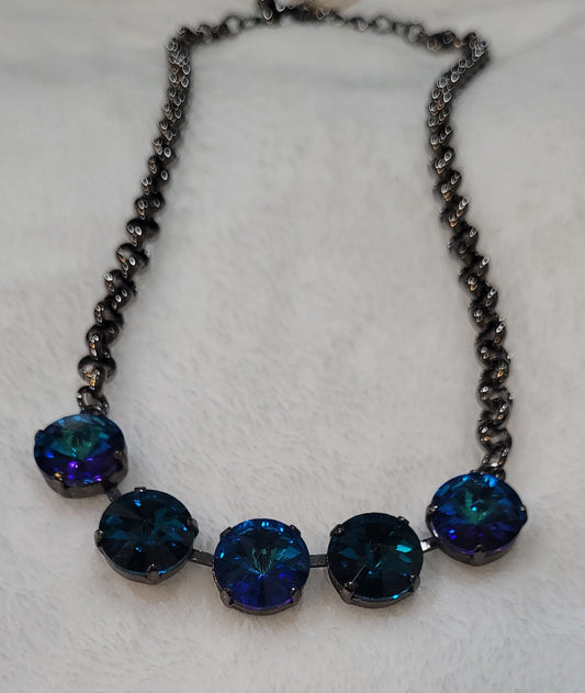 Classic 4 Stone Necklace Blue