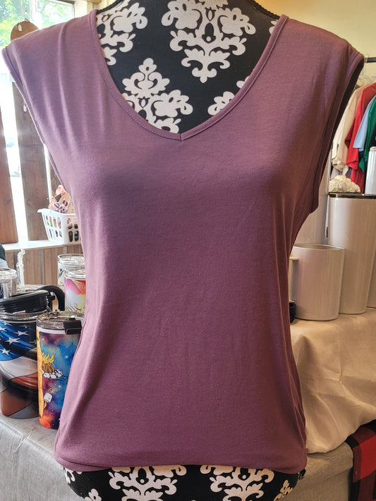 Sleeveless Deep vneck Wine