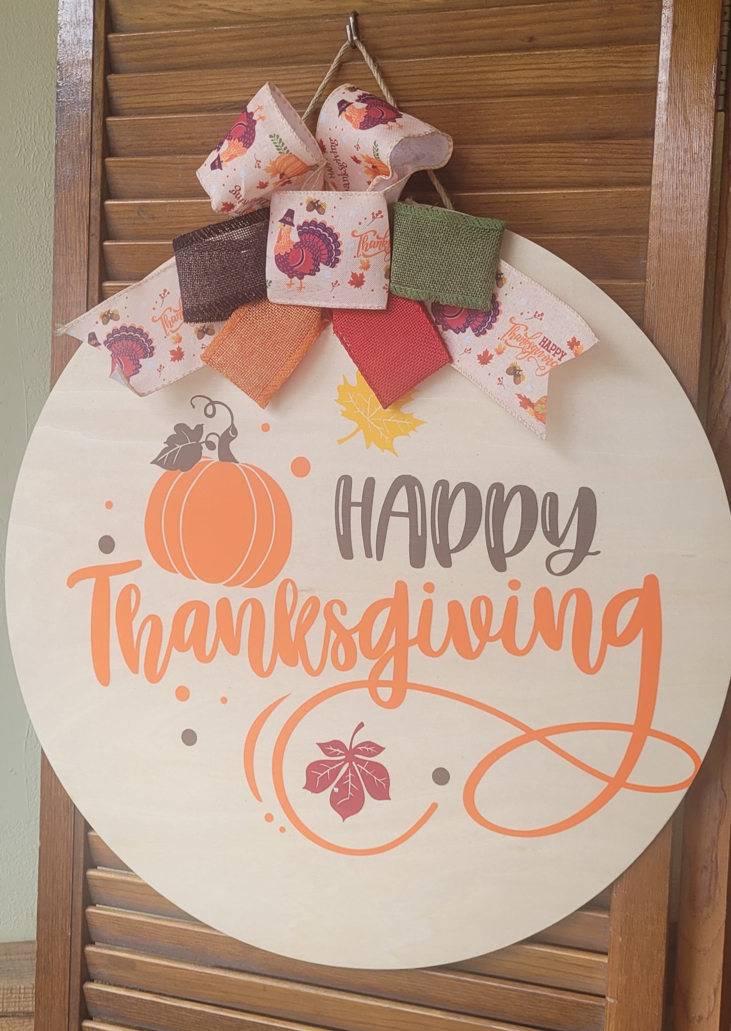Kay Wills Designs 18in door hanger Happy Thanksgiving