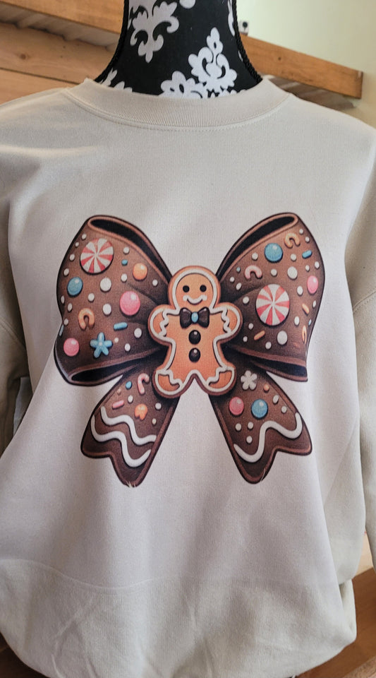 Gingerbread Bow Crewneck