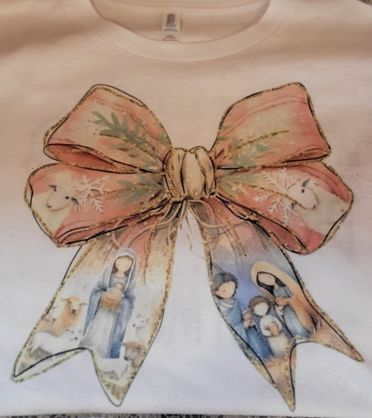 Nativity Bow Crewneck