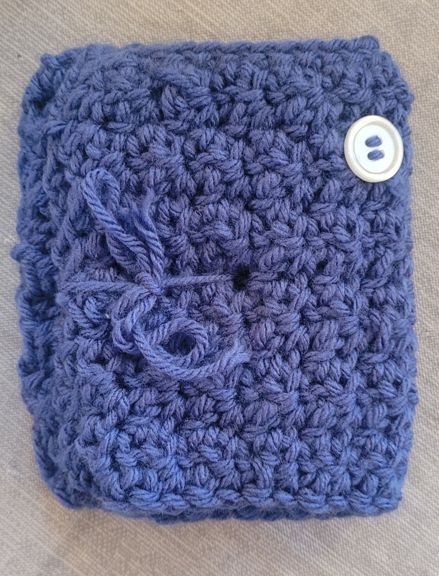 Knitted Fingerless Gloves-Blue