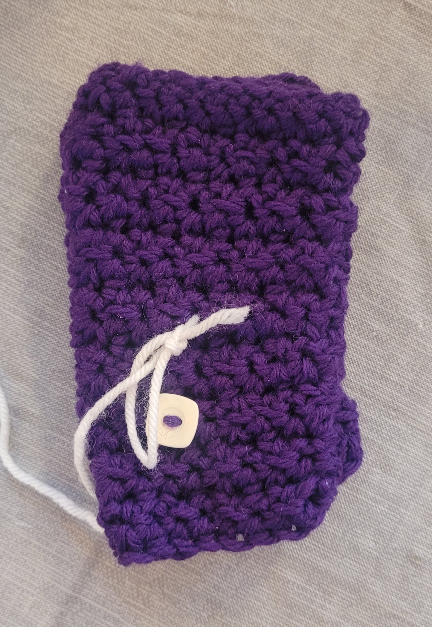 Knitted Fingerless Gloves-Purple